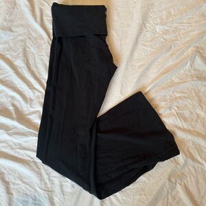 Black Bootcut Fold-over Leggings